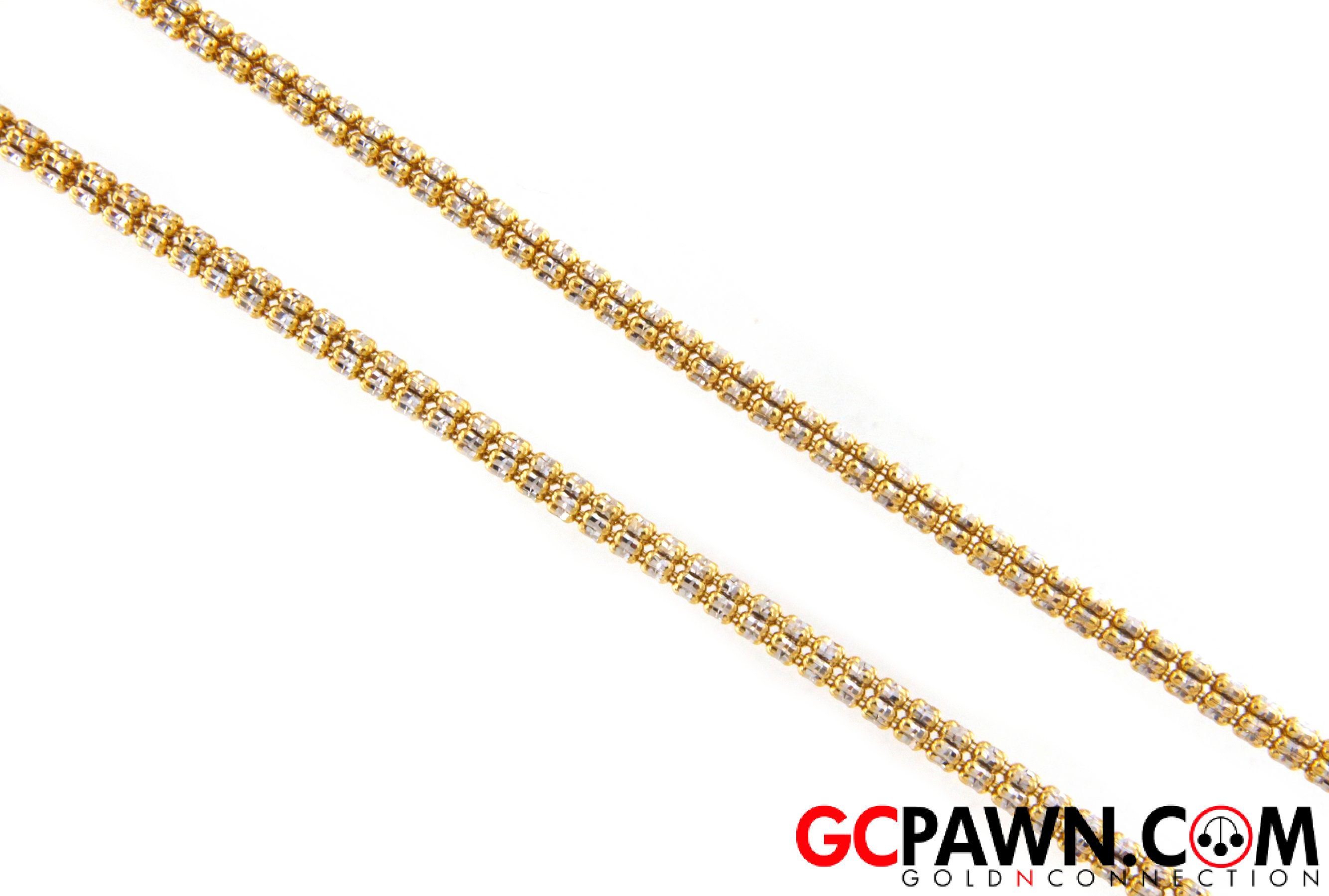 Ice Link Unisex Chain 14kt Yellow and White Gold-img-0
