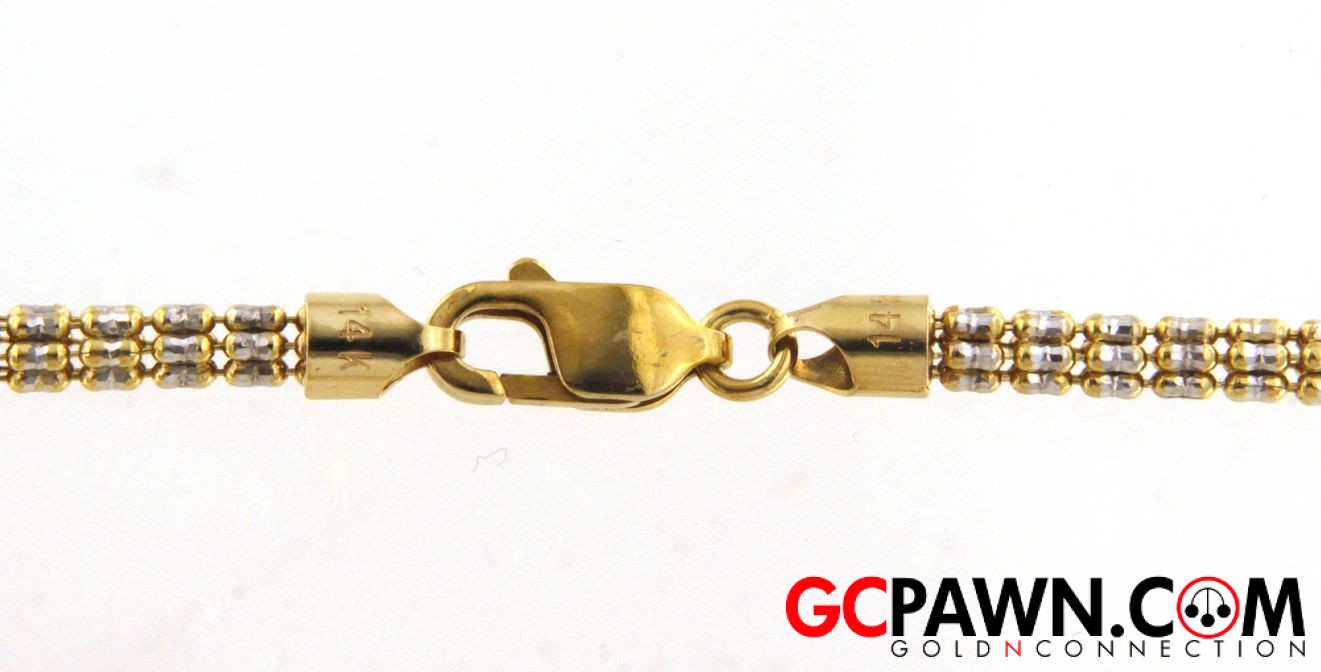 Ice Link Unisex Chain 14kt Yellow and White Gold-img-1