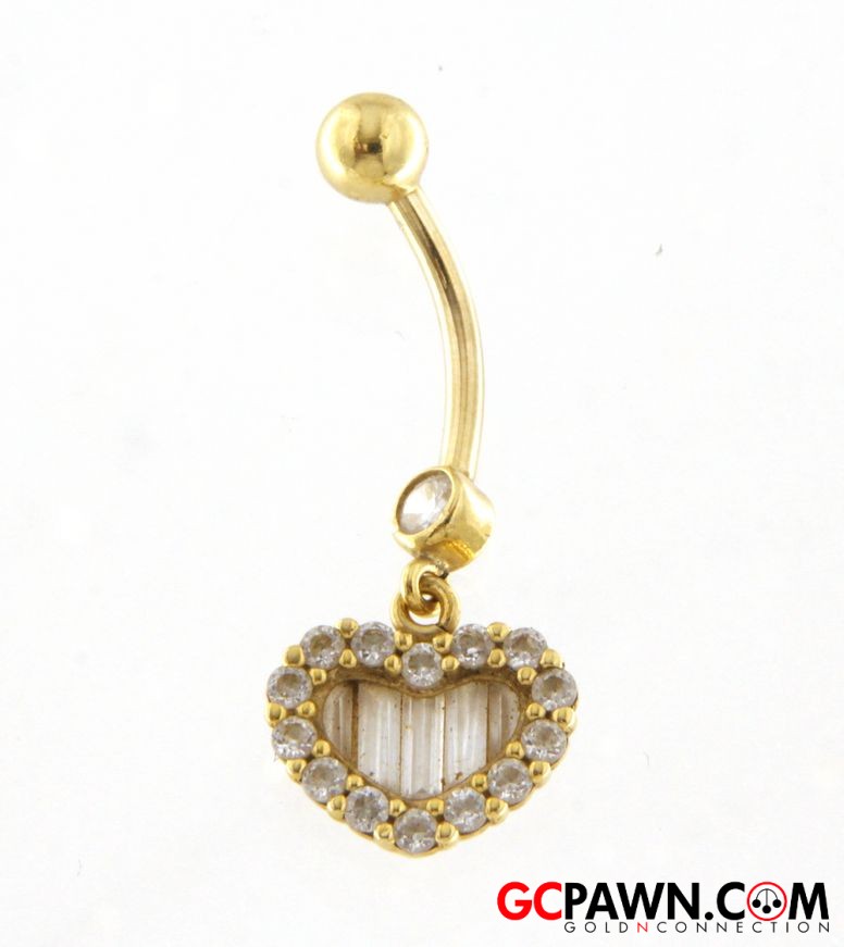 .10 Women's Bellybutton ring 14kt Yellow Gold-img-0