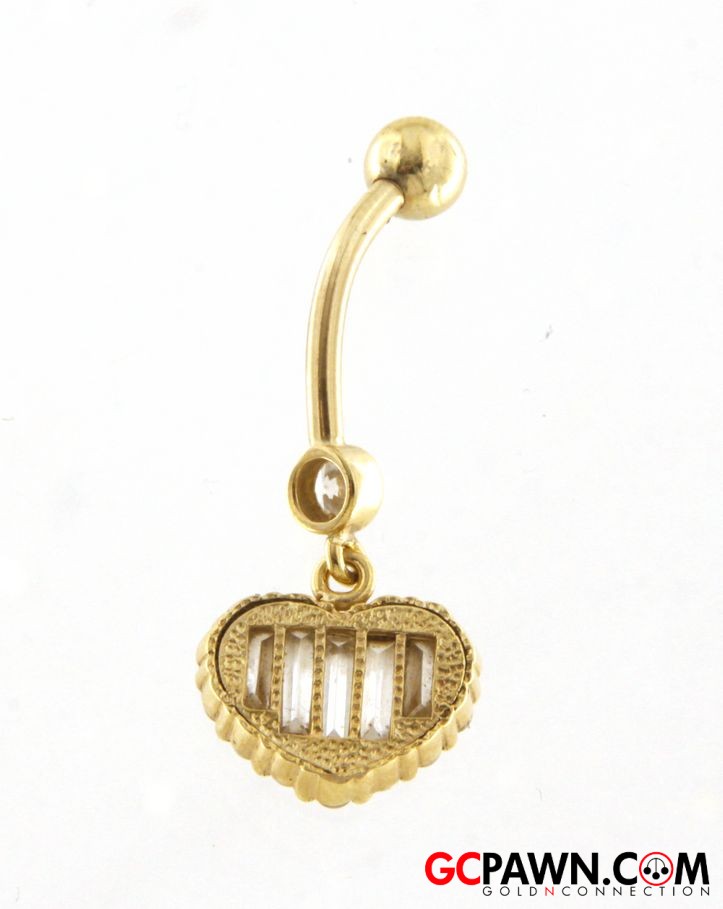 .10 Women's Bellybutton ring 14kt Yellow Gold-img-1