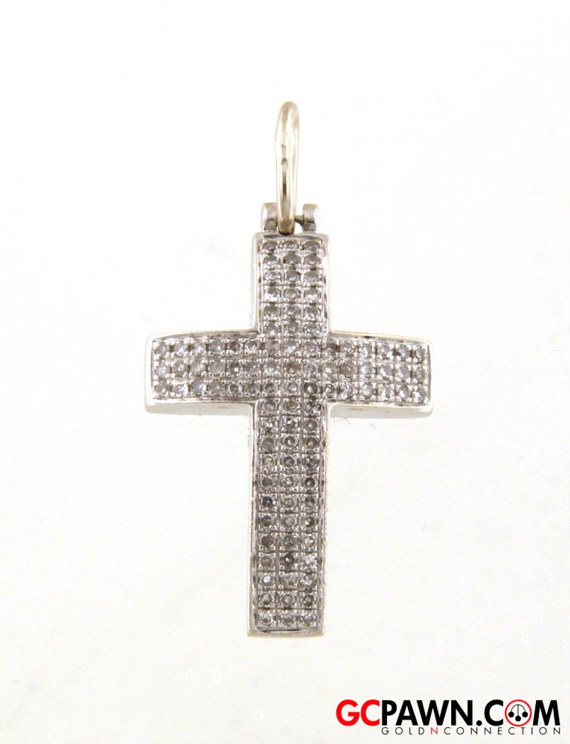 Diamond Unisex Charm 10kt White Gold-img-0