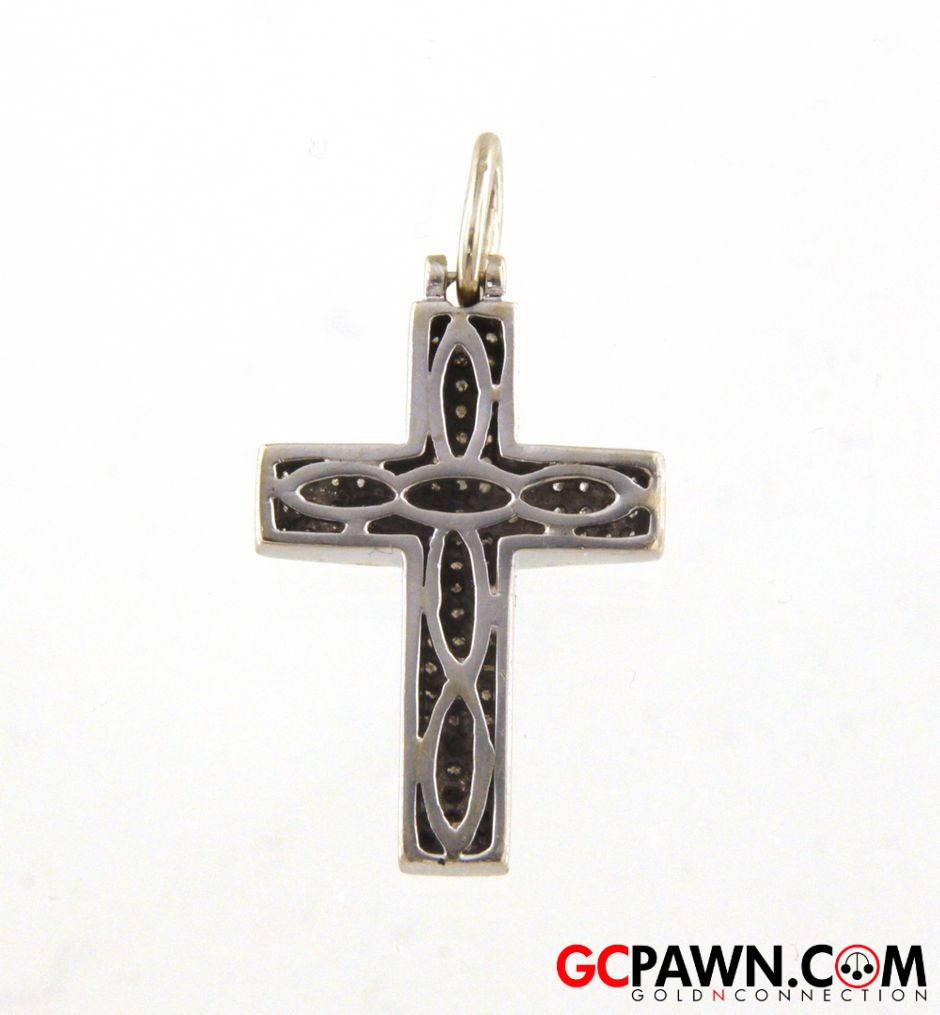 Diamond Unisex Charm 10kt White Gold-img-1