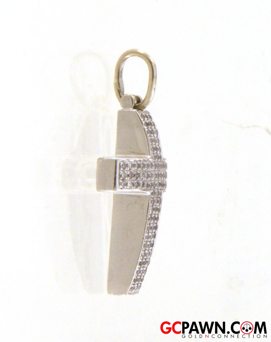 Diamond Unisex Charm 10kt White Gold-img-2