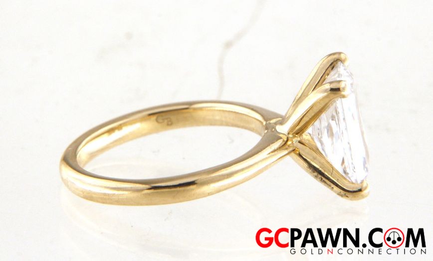 Women's Solitaire ring 14kt Yellow Gold-img-1