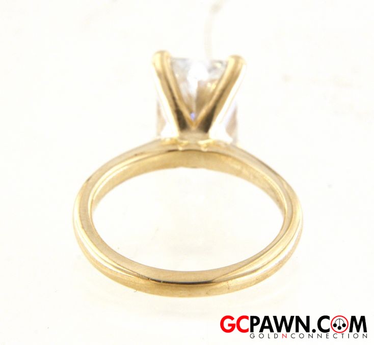 Women's Solitaire ring 14kt Yellow Gold-img-2