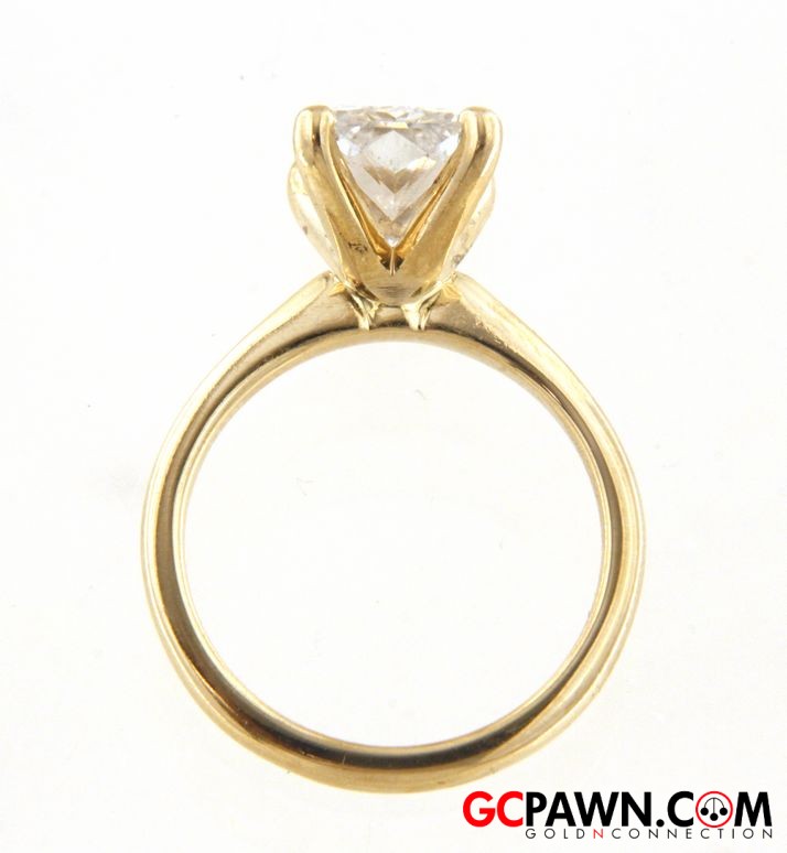 Women's Solitaire ring 14kt Yellow Gold-img-3