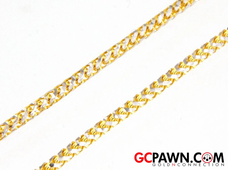 22" Unisex Chain 10kt Yellow and White Gold-img-0