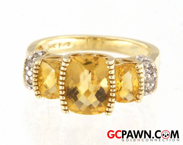7 Women's Cluster ring 14kt Yellow Gold-img-0