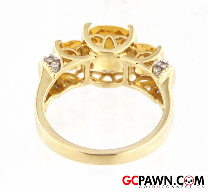 7 Women's Cluster ring 14kt Yellow Gold-img-2