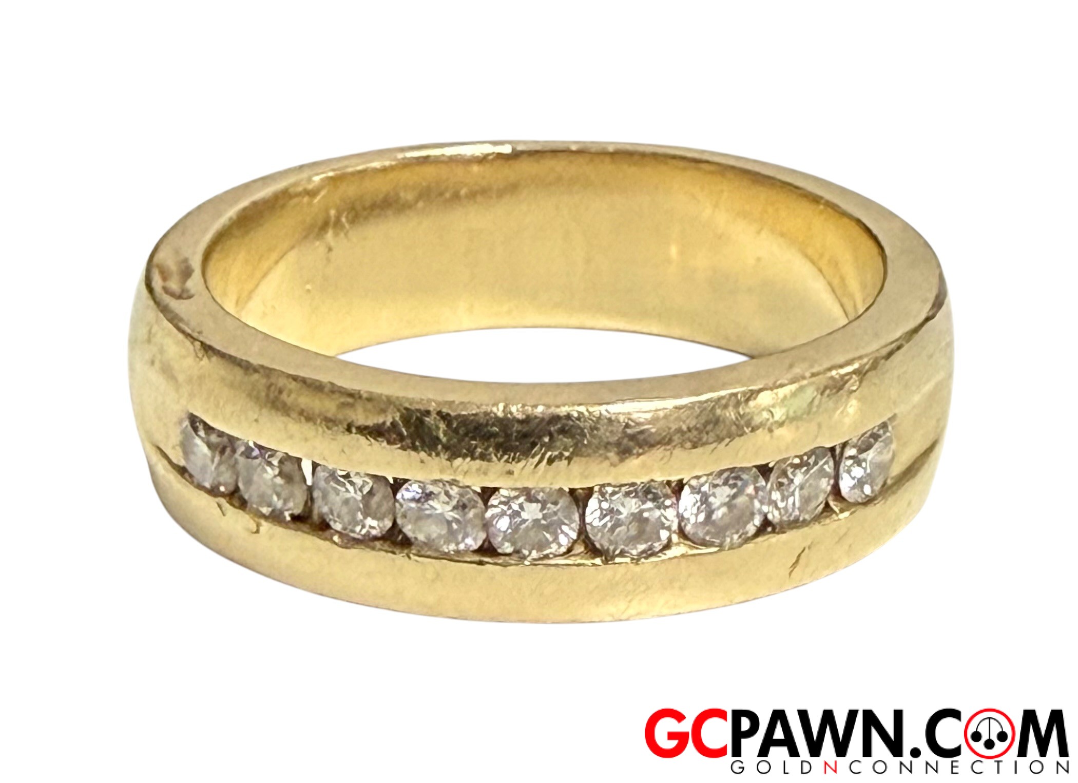 Men's Wedding band 14kt Yellow Gold-img-0