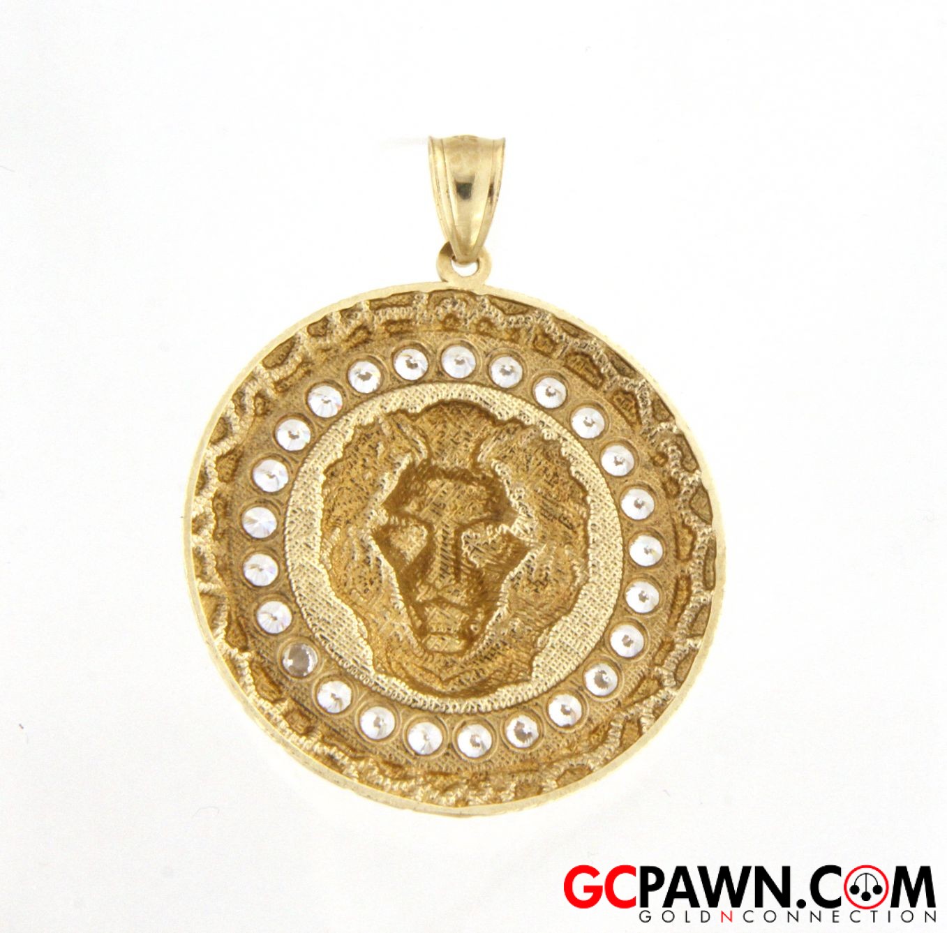 Lion Unisex Charm 10kt Yellow and White Gold-img-1