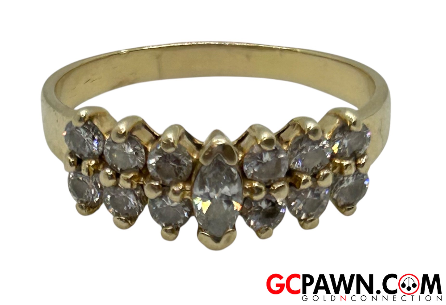 Diamond Women's Cluster ring 14kt Yellow Gold-img-0