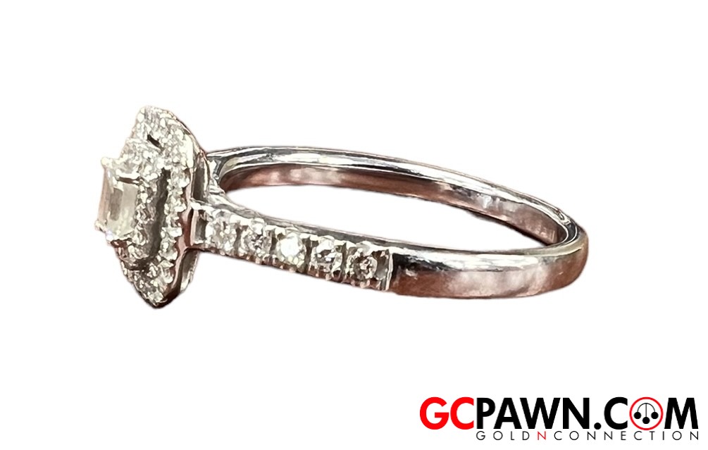 Diamond Women's Cluster ring 14kt White Gold-img-1