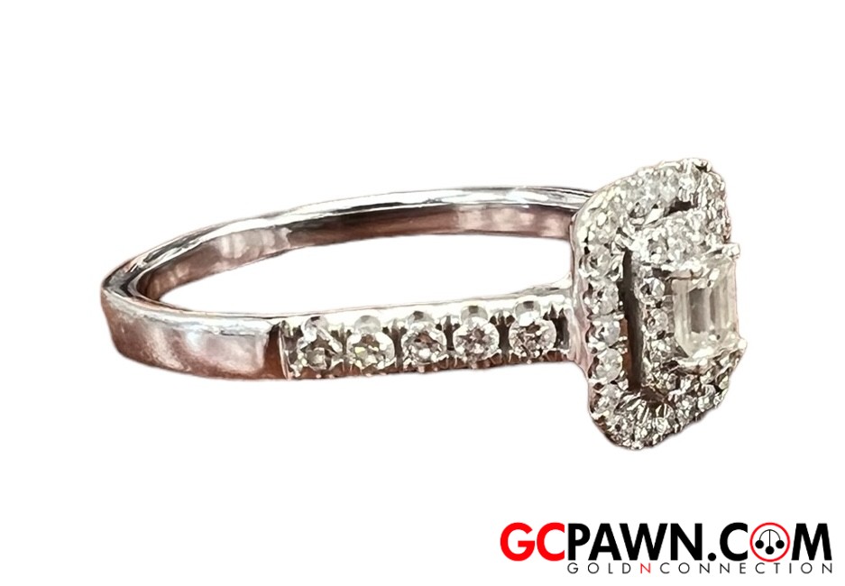 Diamond Women's Cluster ring 14kt White Gold-img-3