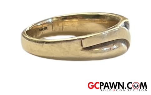 Diamond Men's Wedding band 10kt Yellow Gold-img-1