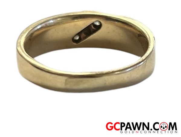 Diamond Men's Wedding band 10kt Yellow Gold-img-2