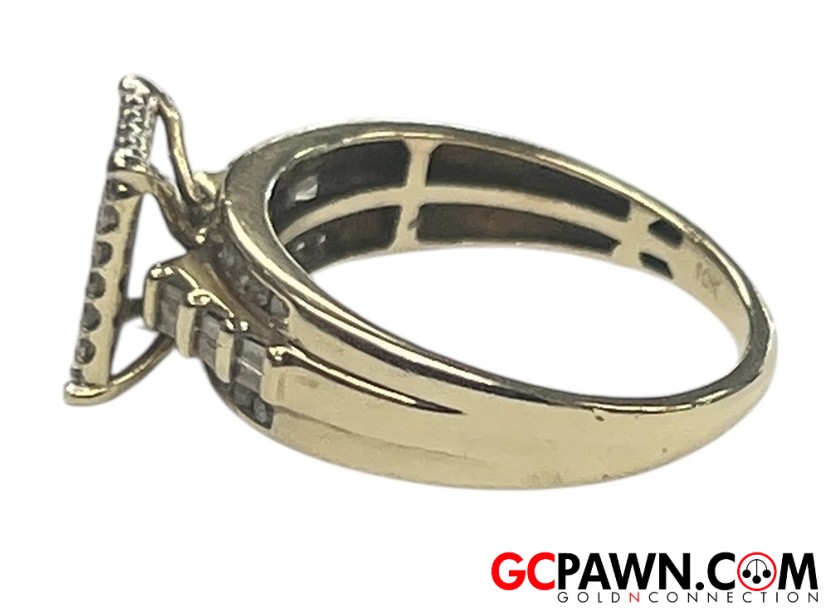 Dadwani Unisex Cluster ring 10kt Yellow Gold-img-1