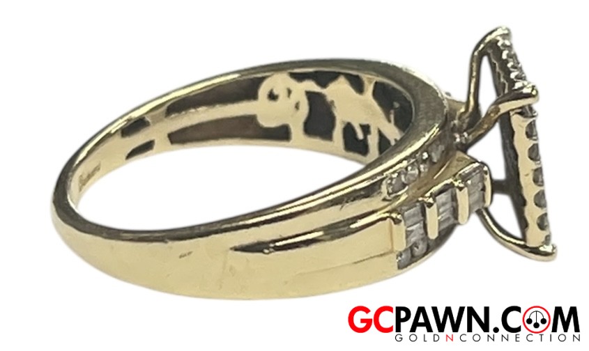 Dadwani Unisex Cluster ring 10kt Yellow Gold-img-3