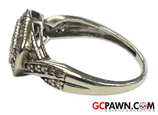 Women's Cluster ring 10kt White Gold-img-1