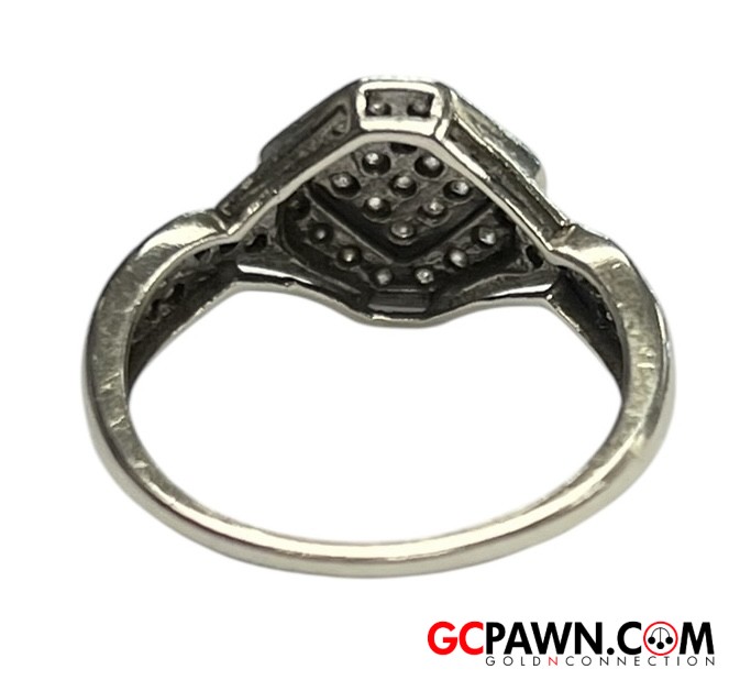 Women's Cluster ring 10kt White Gold-img-2