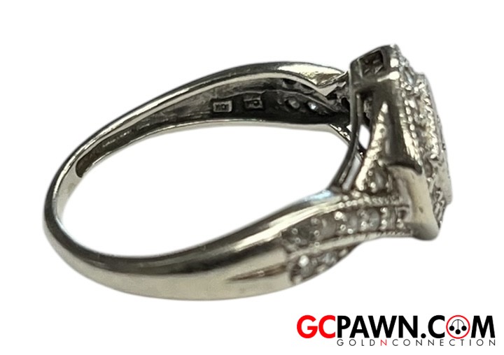 Women's Cluster ring 10kt White Gold-img-3