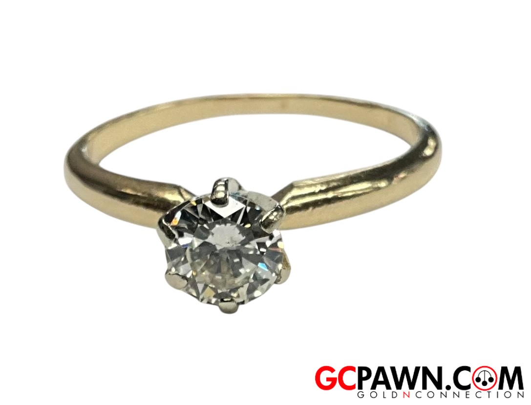 1 Women's Solitaire ring 14kt Yellow Gold-img-0