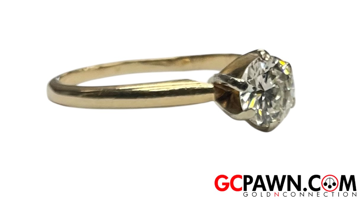 1 Women's Solitaire ring 14kt Yellow Gold-img-1