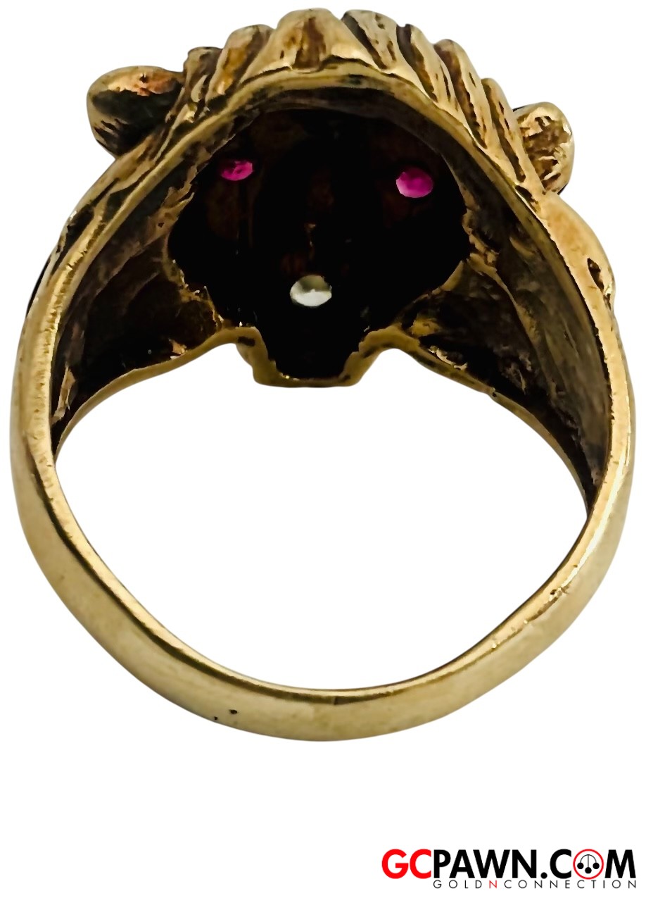 Ruby Men's Fashion Ring 10kt Yellow Gold-img-2