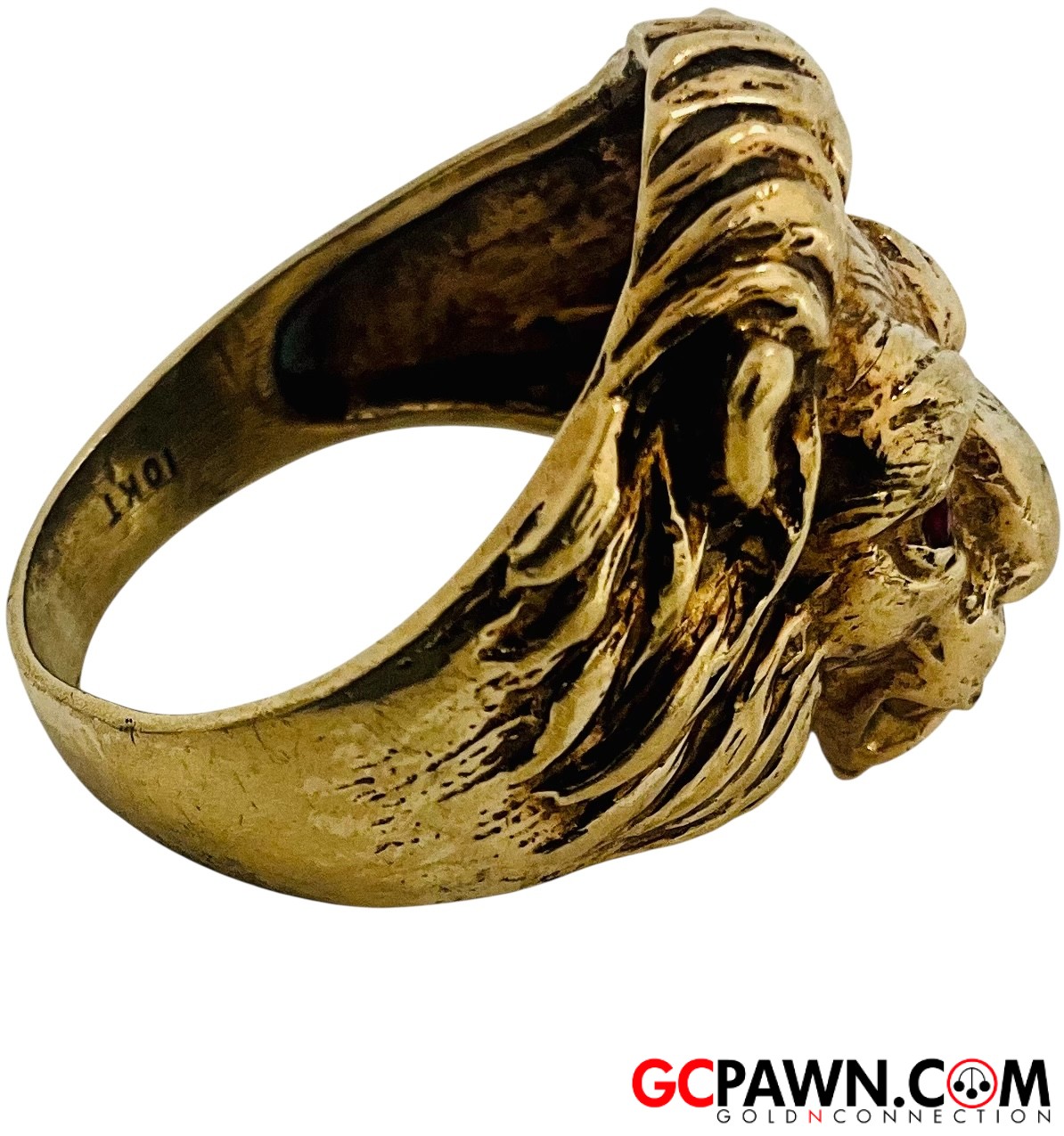 Ruby Men's Fashion Ring 10kt Yellow Gold-img-3