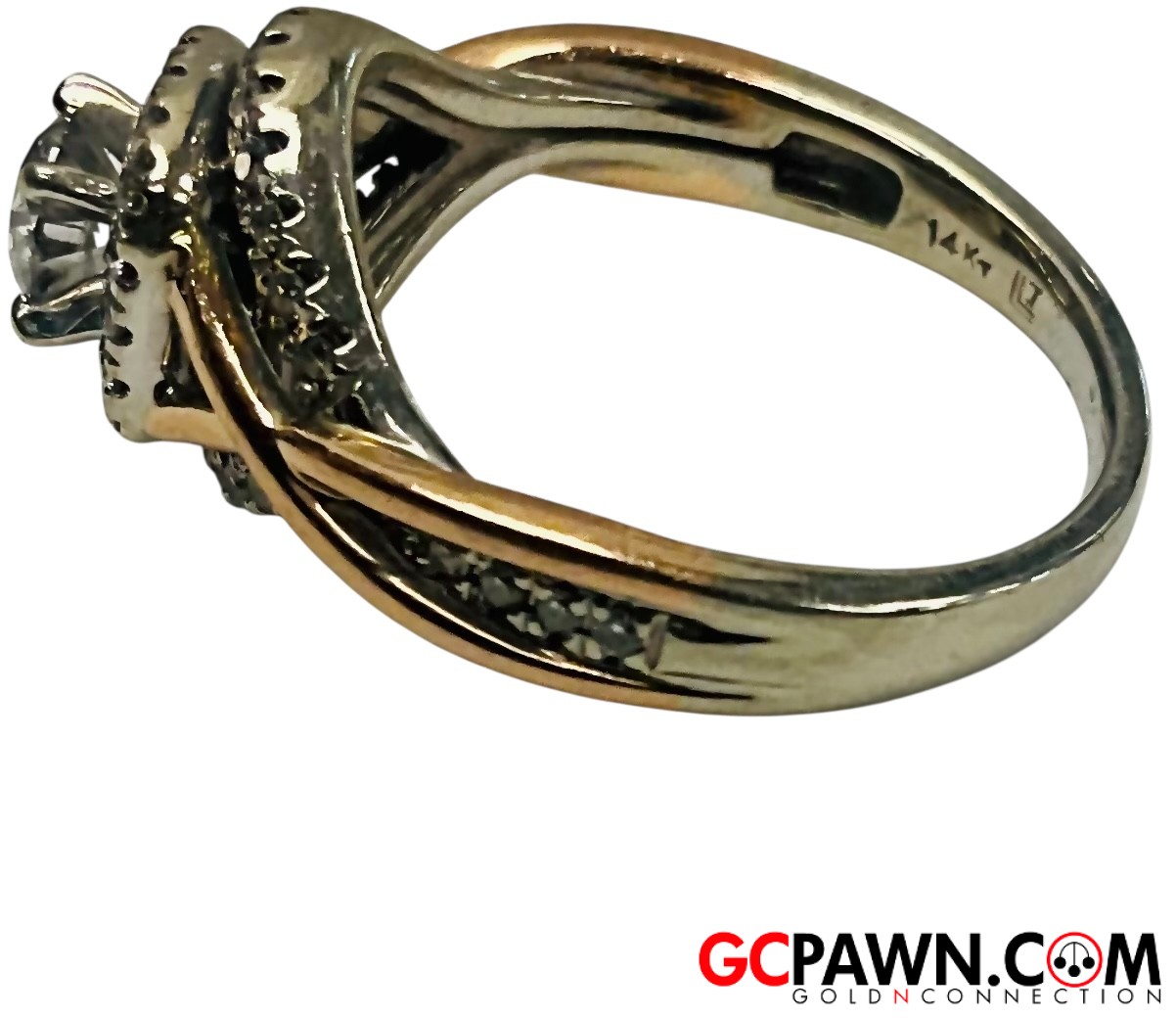 .25 Women's Cluster ring 14kt White and Rose Gold-img-1