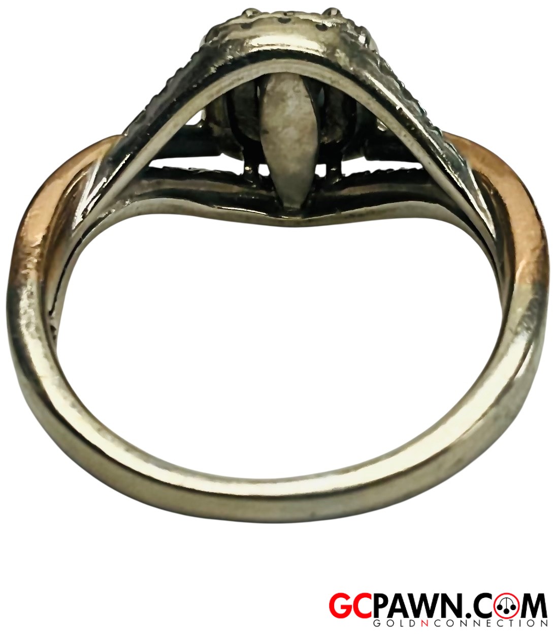 .25 Women's Cluster ring 14kt White and Rose Gold-img-2