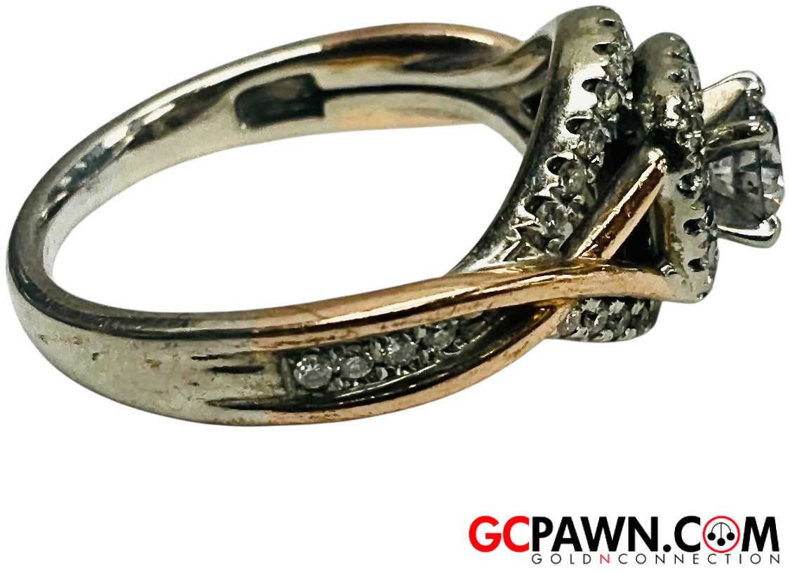 .25 Women's Cluster ring 14kt White and Rose Gold-img-3