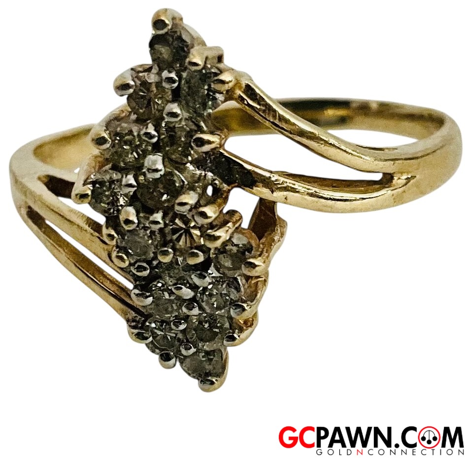 16 Women's Cluster ring 10kt Yellow Gold-img-0
