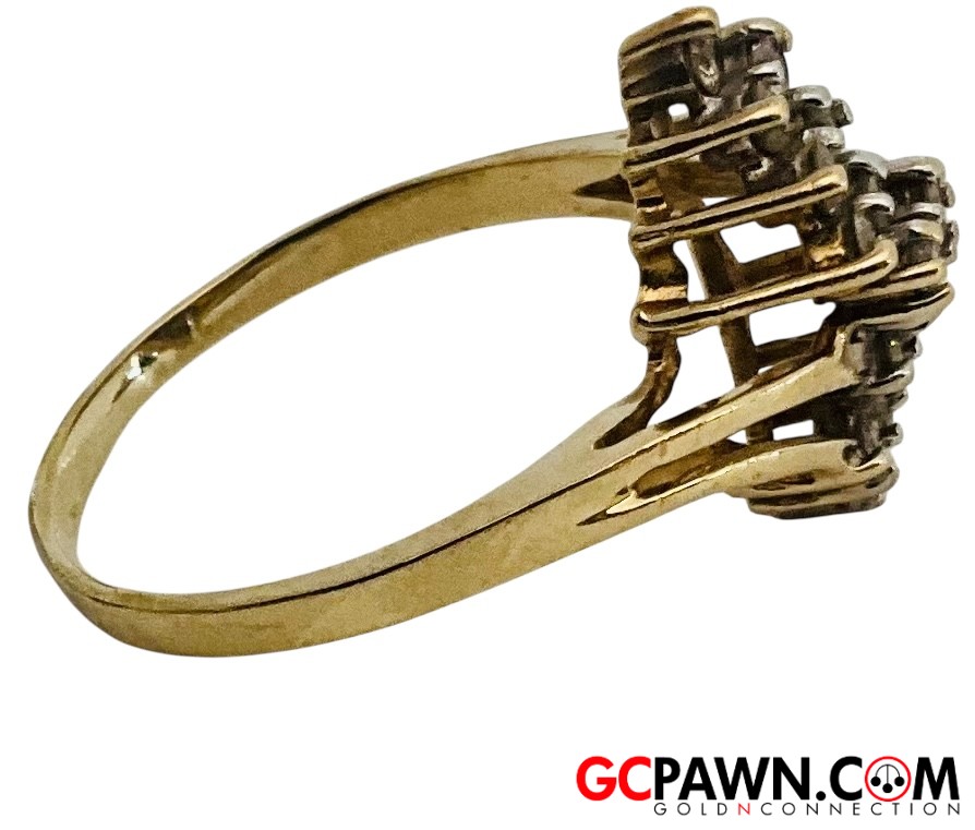 16 Women's Cluster ring 10kt Yellow Gold-img-3