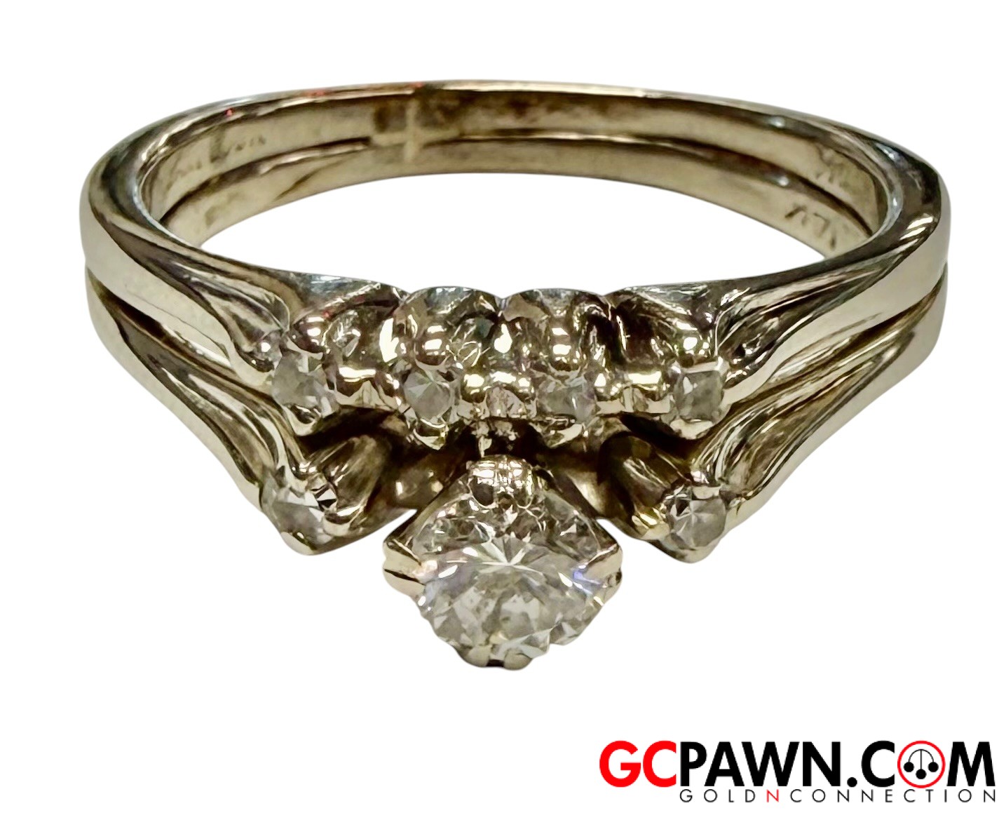 1 Women's Wedding set 14kt White Gold-img-5