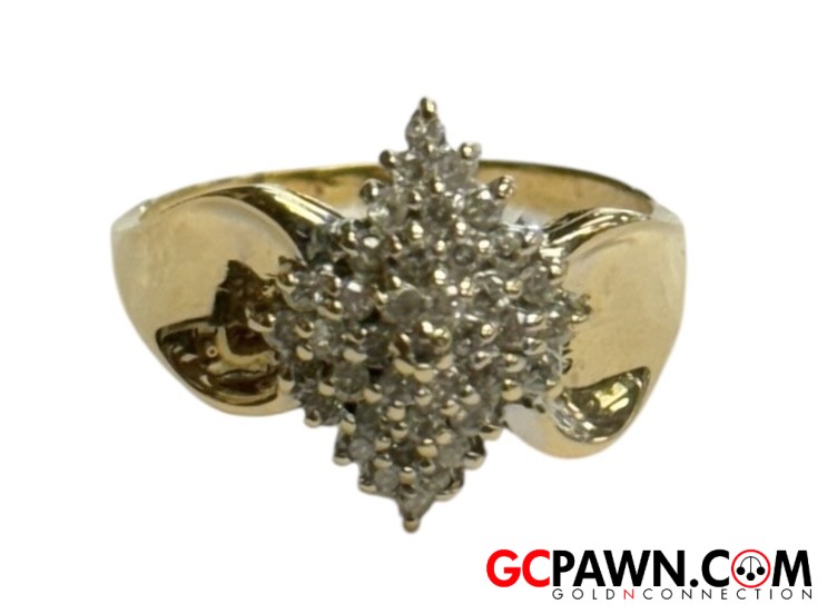 40 Women's Cluster ring 14kt Yellow Gold-img-0
