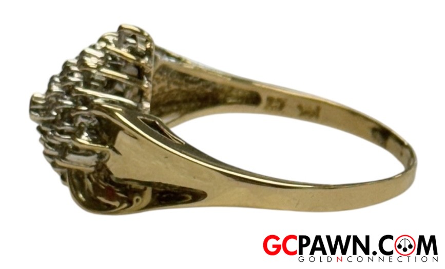 40 Women's Cluster ring 14kt Yellow Gold-img-1