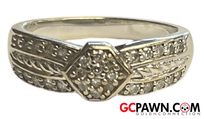Diamond Women's Cluster ring 14kt White Gold-img-0