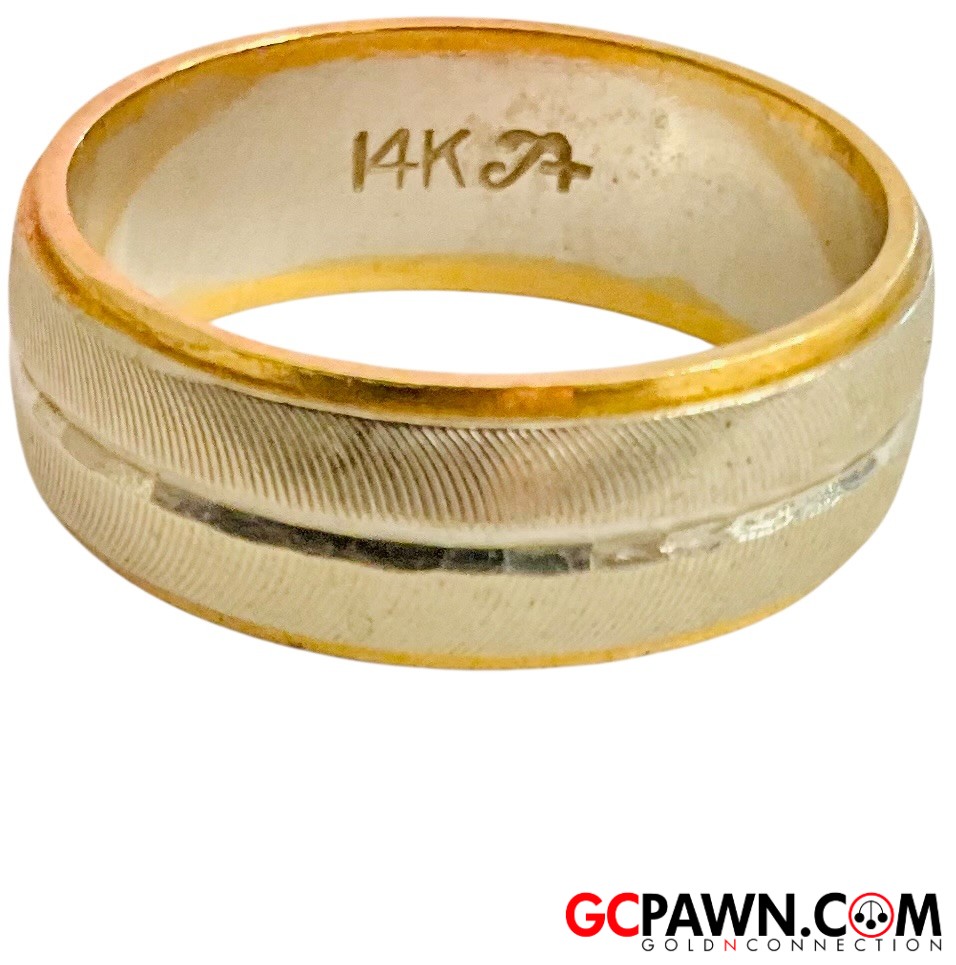 Women's Wedding band 14kt Yellow and White Gold-img-1