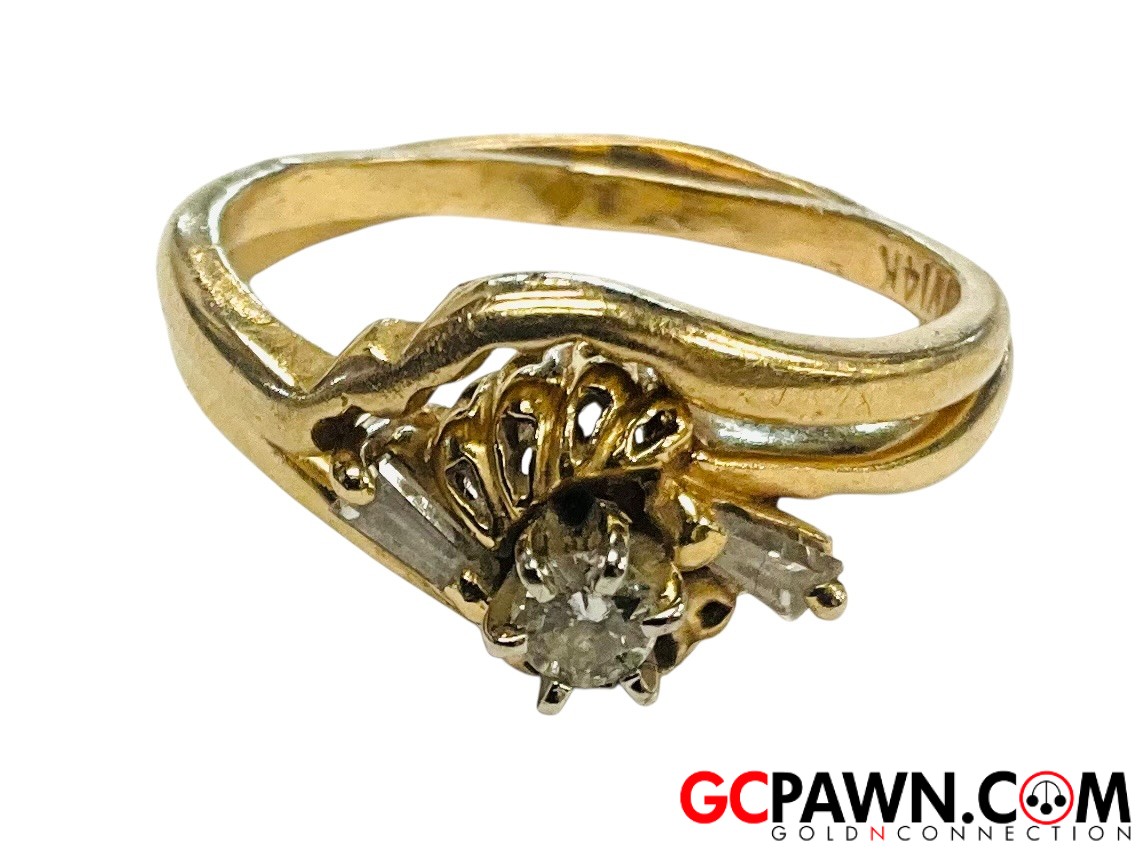 Diamond Unisex Wedding set 14kt Yellow Gold-img-1