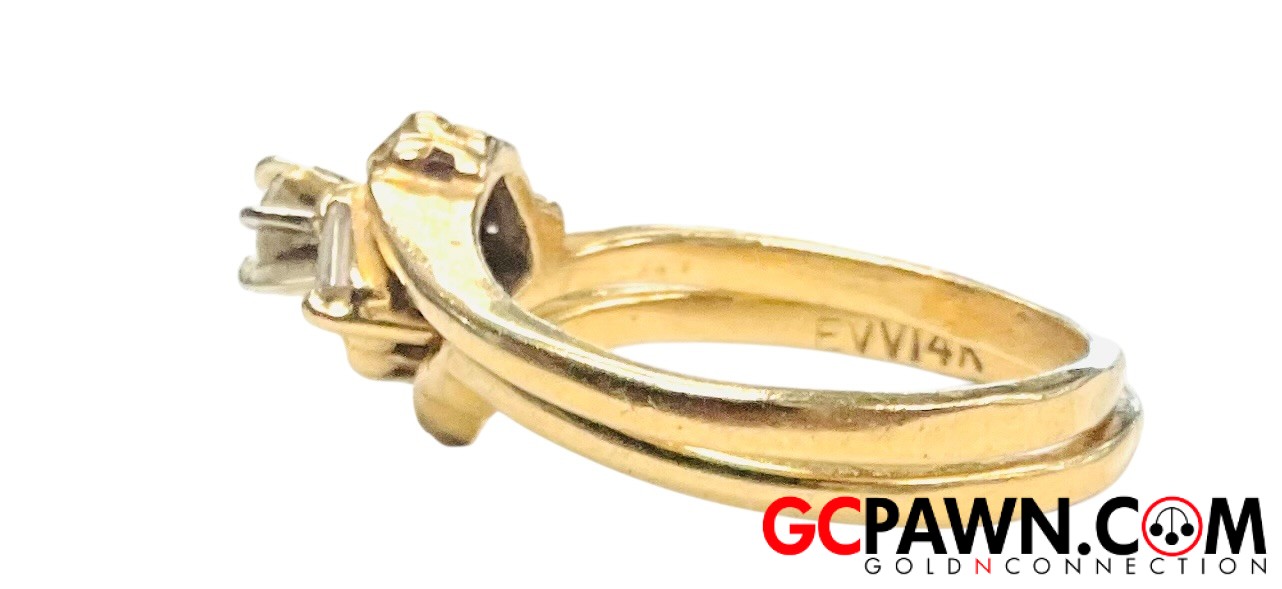 Diamond Unisex Wedding set 14kt Yellow Gold-img-3