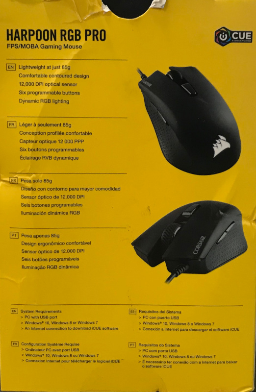 turn off light on corsair harpoon mouse